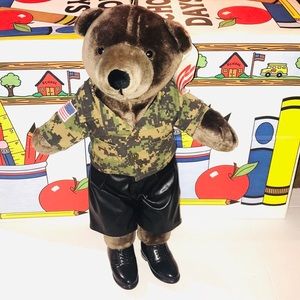 Vintage 1986 Patriot Teddy Bear Wearing BAB Clothe